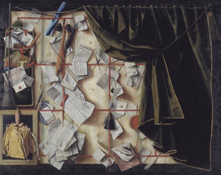Cornelius Norbertus Gijsbrechts - Trompe Loeil Of A Letter Rack With Proclamation By Frederik III.webp