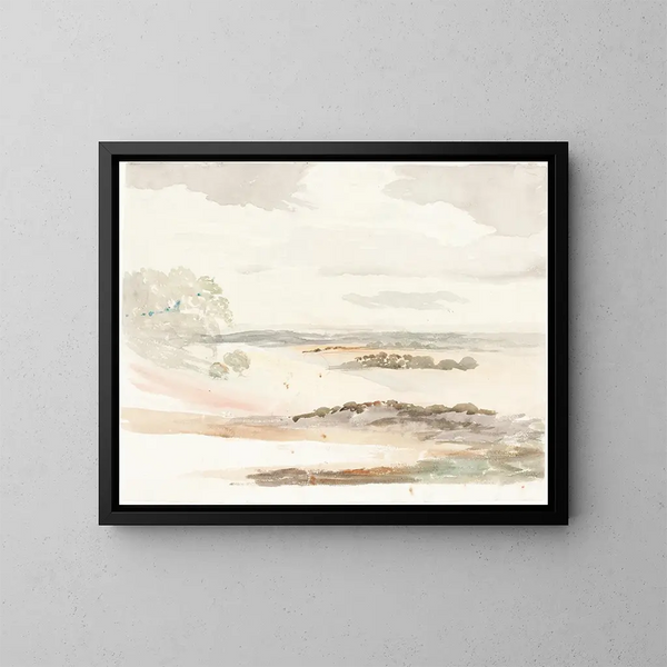 Una vista panoramica nello Shropshire - Cornelius Varley — quadro incorniciato alla parete