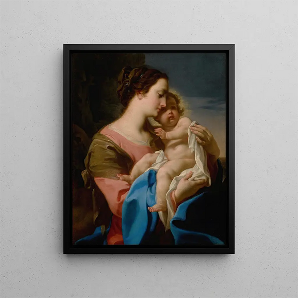 La Vierge à l'Enfant - Corrado Giaquinto — quadro incorniciato alla parete