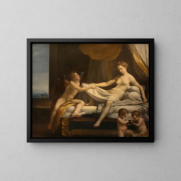 Danaé - Correggio — quadro incorniciato alla parete