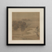 Cottages dans un bosquet brumeux en automne - Li Anzhong — quadro incorniciato alla parete