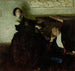 Coppia romantica seduta vicino al pianoforte - Dean Cornwell — vista dell’opera