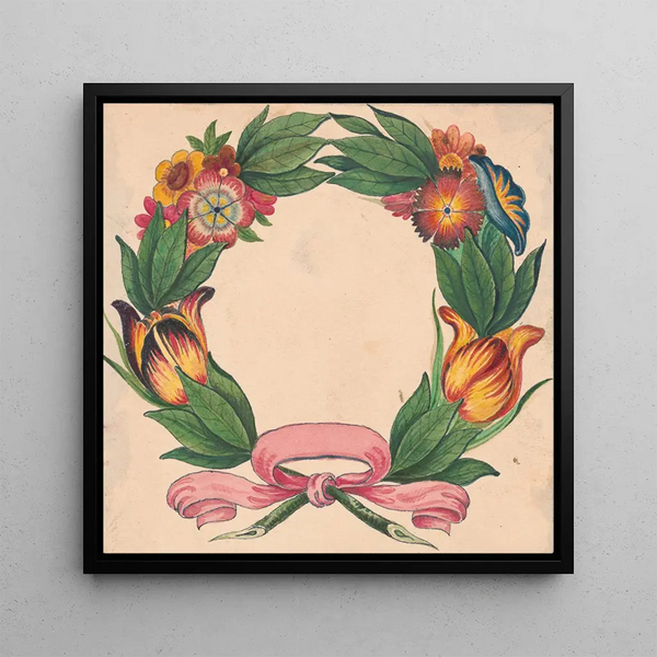 Couronne faite de fleurs attachée avec un ruban à la base - William Wood Thackara
