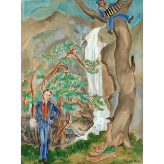 Courtiser - Nils Dardel | Reproduction Tableau Décoration murale affiche copie