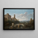 Paesaggio fluviale con rovine di un acquedotto - César Van Loo — quadro incorniciato alla parete