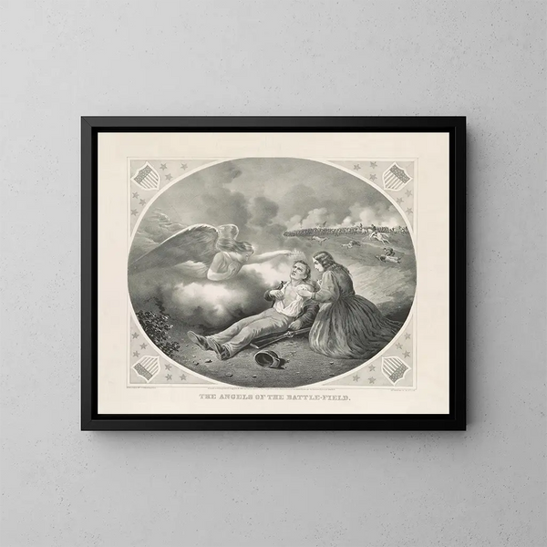Angeli del campo di battaglia - Currier & Ives — quadro incorniciato alla parete