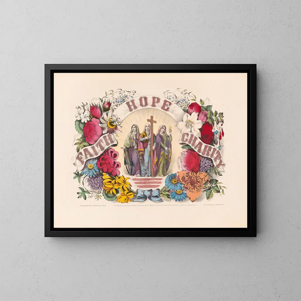 Fede, Speranza, Carità - Currier & Ives — quadro incorniciato alla parete