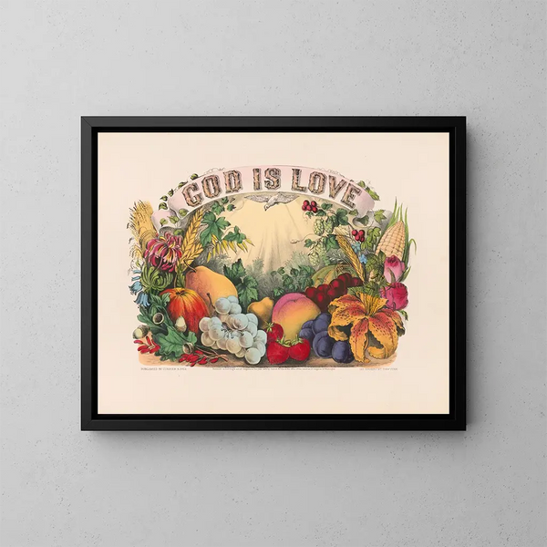 Dio è amore - Currier & Ives — quadro incorniciato alla parete