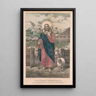 Currier Ives - Good shepherd Je suis el bon pasteur.webp