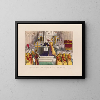 Imposizione della barretta dei cardinali a Sua Eccellenza l'arcivescovo McCloskey di New York - Currier & Ives — quadro incorniciato alla parete