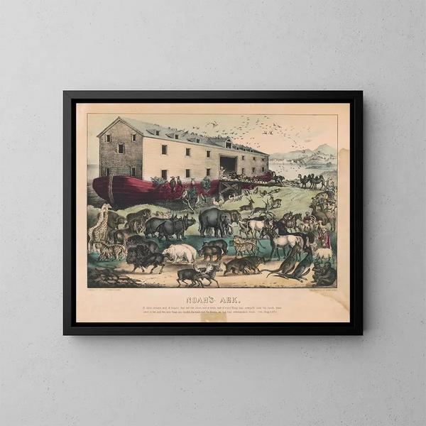 L'arche di Noè - Currier & Ives — quadro incorniciato alla parete