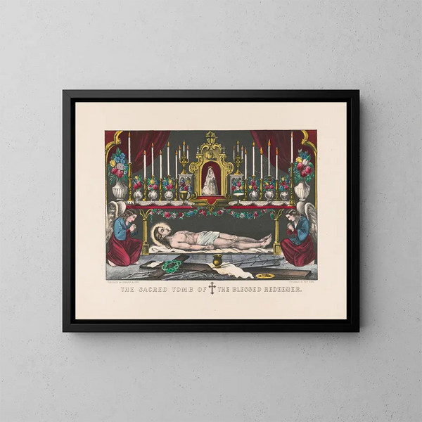 La tombe sacrée del beato redentore - Currier & Ives — quadro incorniciato alla parete