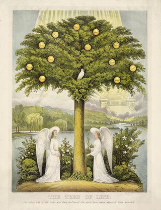 Currier Ives - The tree of life on either side of the river was there the tree of life which bare twelve manner of fruitsRev ch XXII2.webp