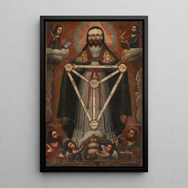 Trinité trifaciale - Scuola di Cusco — quadro incorniciato alla parete