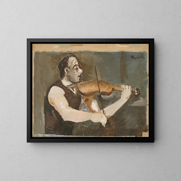 Fiddler gitano sulla schiena - Cyprian Majernik — quadro incorniciato alla parete