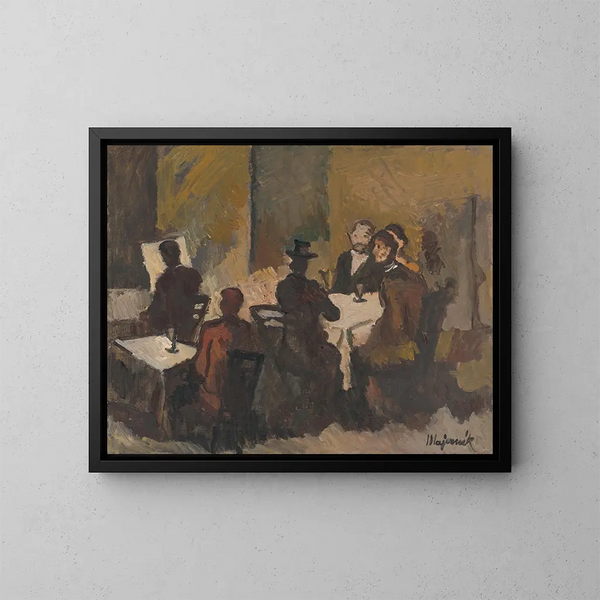 Compagnie dans un café - Cyprian Majernik — quadro incorniciato alla parete