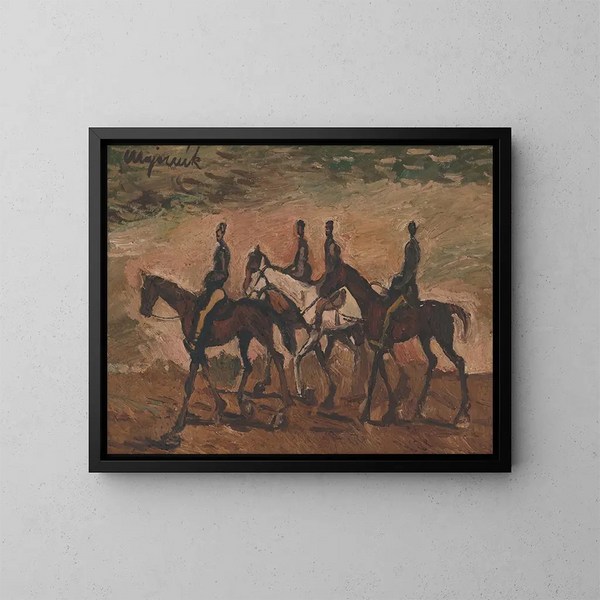 Pattuglia a cavallo - Cyprian Majernik — quadro incorniciato alla parete