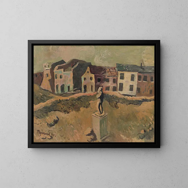 Monumento commemorativo di un uomo famoso - Cyprian Majernik — quadro incorniciato alla parete
