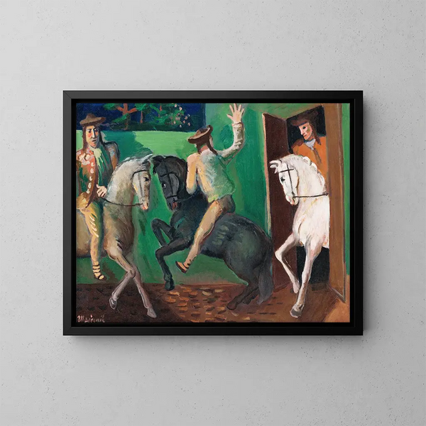 Cavalli su cavalli - Cyprian Majernik — quadro incorniciato alla parete