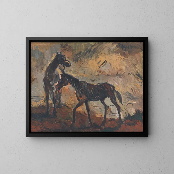 Cavalli in fuga - Cyprian Majernik — quadro incorniciato alla parete