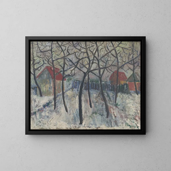 Alberi in un giardino - Cyprian Majernik — quadro incorniciato alla parete