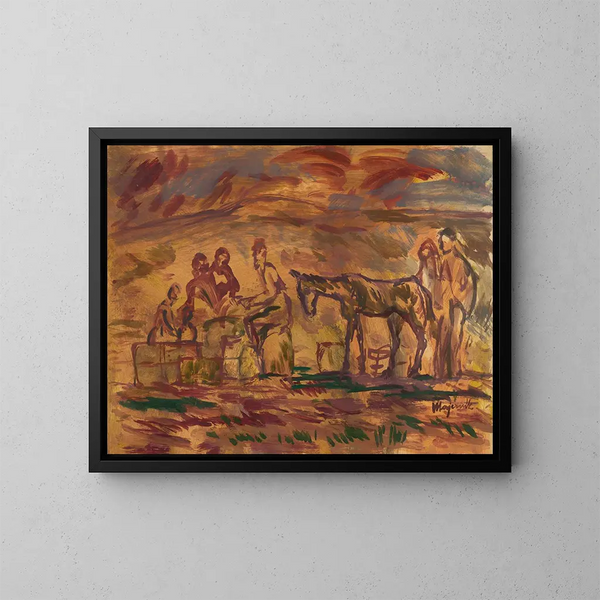 Vittime della guerra rifugiati - Cyprian Majernik — quadro incorniciato alla parete