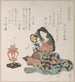 Dame battant un tamburo a mano Tzusumi accanto all'incensiere - Kubo Shunman — vista dell’opera