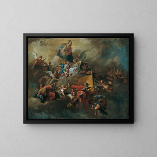 Daniel Gran - Maria mit dem Kind und Heiligen auf Wolken thronend.webp