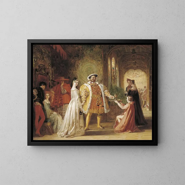 La première rencontre di Henri VIII con Anne Boleyn - Daniel Maclise — quadro incorniciato alla parete