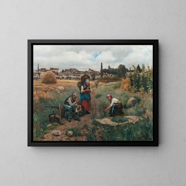 Un momento di riposo - Daniel Ridgway Knight — quadro incorniciato alla parete