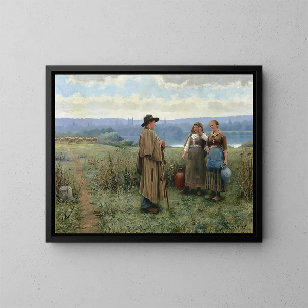 Un momento di ozio - Daniel Ridgway Knight — quadro incorniciato alla parete