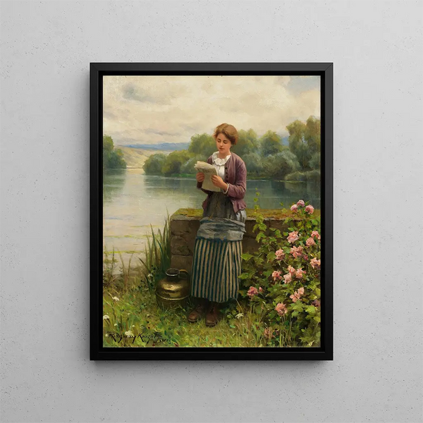 Nouvelles intéressantes - Daniel Ridgway Knight — quadro incorniciato alla parete