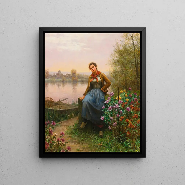 Sul fiume - Daniel Ridgway Knight — quadro incorniciato alla parete