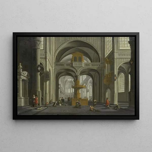 Interno della chiesa - Daniël de Blieck — quadro incorniciato alla parete