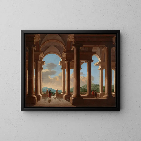 Terrazza con colonnata, studio architettonico - Daniël de Blieck — quadro incorniciato alla parete