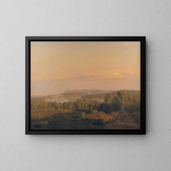 Una vista verso Himmelbjerget, Jutland, al crepuscolo - Dankvart Dreyer — quadro incorniciato alla parete