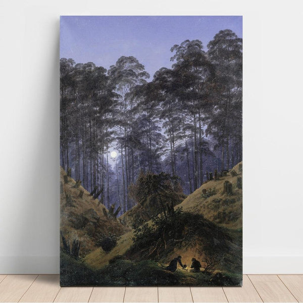 Riproduzione del dipinto Nella foresta al chiaro di luna - Caspar David Friedrich