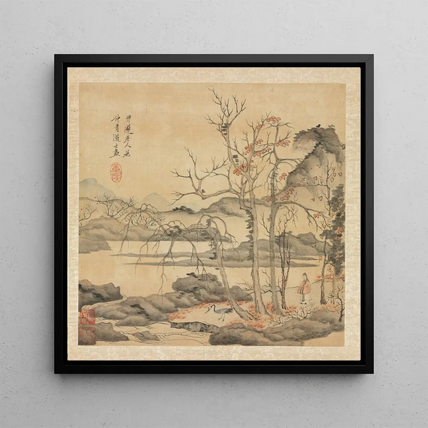 Daoïste et grue dans un paysage automnal - Chen Hongshou