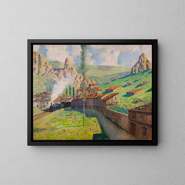 Train che passa a Pancorbo - Darío de Regoyos — quadro incorniciato alla parete