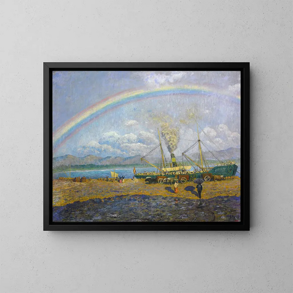 La pluie à la baie de Santoa - Darío de Regoyos — quadro incorniciato alla parete