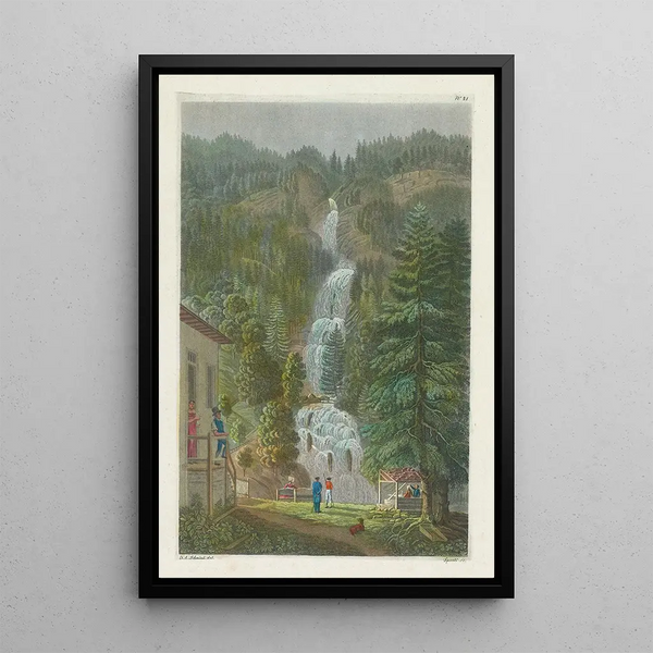 La Cascade du Giessbach - David Alois Schmid — quadro incorniciato alla parete