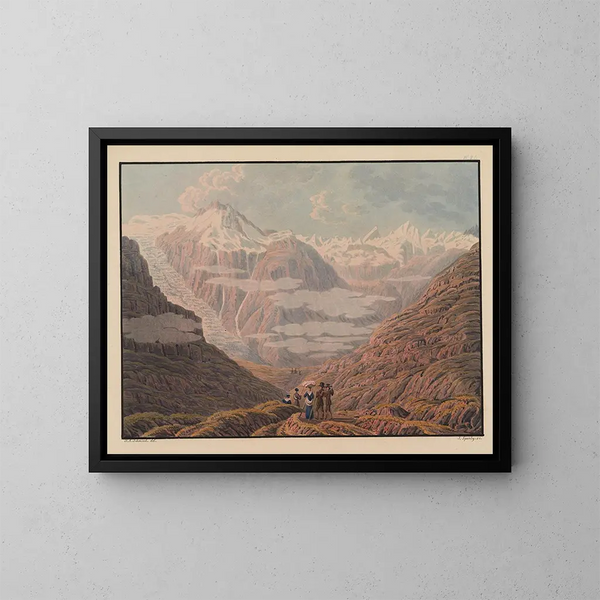 Vista catturata al passaggio della Furka, cantone di Ury - David Alois Schmid — quadro incorniciato alla parete
