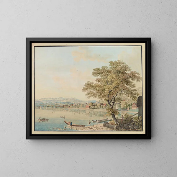 Vista del quartiere di Zug - David Alois Schmid — quadro incorniciato alla parete