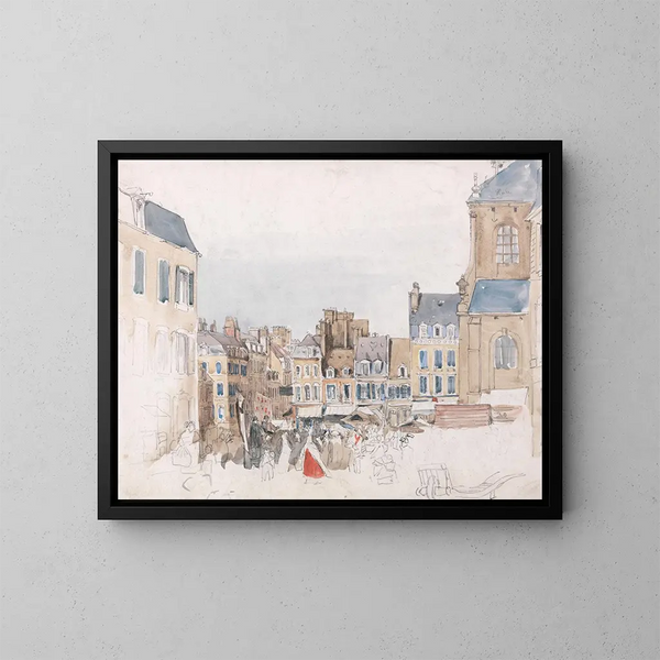 Un mercato francese - David Cox — quadro incorniciato alla parete