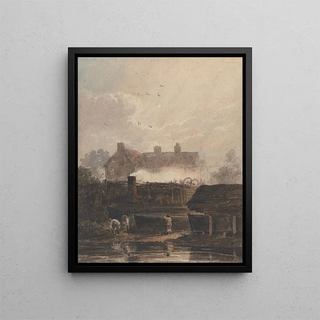 David Cox - Boat Building Dockyard at Birmingham.webp