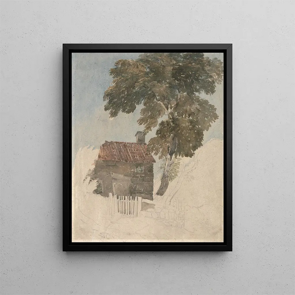 Chalet e alberi - David Cox — quadro incorniciato alla parete