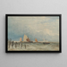 Bateaux di pesca olandesi in mare aperto con la Grote Kerk di Dordrecht in lontananza - David Cox — quadro incorniciato alla parete
