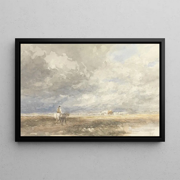 In viaggio verso il campo di fieno - David Cox — quadro incorniciato alla parete