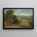 Paesaggio con vista lontana dell'abbazia di Bolton, Yorkshire e il fiume Wharfe - David Cox — quadro incorniciato alla parete