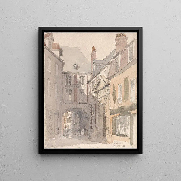 Place Saint-Barthélemy Rouen - David Cox — quadro incorniciato alla parete